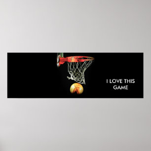 Uniek stijlvol Poster met panoramisch Basketball