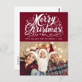 Uniek stijlvol script Modern Christmas Briefkaart (Voorkant / Achterkant)