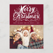 Uniek stijlvol script Modern Christmas Briefkaart (Voorkant)