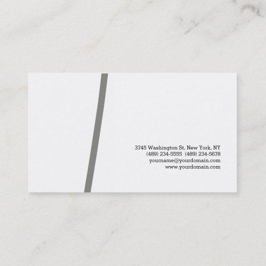 Uniek stijlvol, wit, modern, eenvoudig visitekaartje (Achterkant)