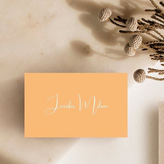 Uniek strak handgeschreven script plakken Sinaasap Visitekaartje