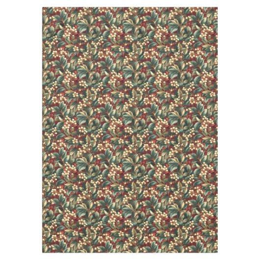 Uniek  tafelkleed in gedempte kersttinten (Voorkant)