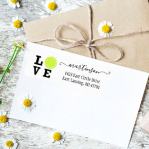 Uniek Tennis Yellow Ball adres Etiket