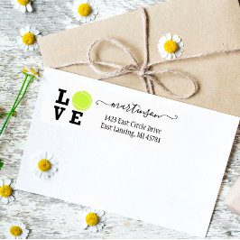 Uniek Tennis Yellow Ball adres Etiket