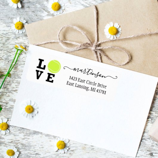 Uniek Tennis Yellow Ball adres Etiket