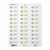 Uniek Tennis Yellow Ball adres Etiket (Full Sheet)
