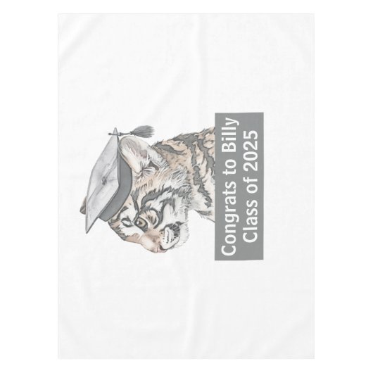 Uniek Tiger Afstuderen thema tafelkleed (Voorkant)