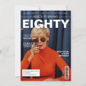 Uniek tijdschrift 80ste verjaardag Custom Photo Kaart (Voorkant)