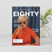 Uniek tijdschrift 80ste verjaardag Custom Photo Kaart (Staand voorkant)