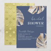 Uniek Tropisch Gold Monstera-Vrijgezellenfeest Kaart (Voorkant / Achterkant)