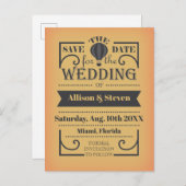 Uniek trouwkaartontwerp met heteluchtballon uitnodiging briefkaart (Voorkant / Achterkant)