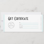 Uniek turquoise logo kapper winkel cadeaubon (Achterkant)