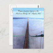 Uniek Uitzicht van boven de Mackinac Bridge Briefkaart (Voorkant / Achterkant)