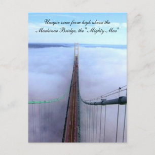 Uniek Uitzicht van boven de Mackinac Bridge Briefkaart