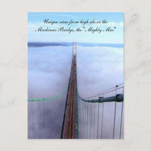 Uniek Uitzicht van boven de Mackinac Bridge Briefkaart (Voorkant)
