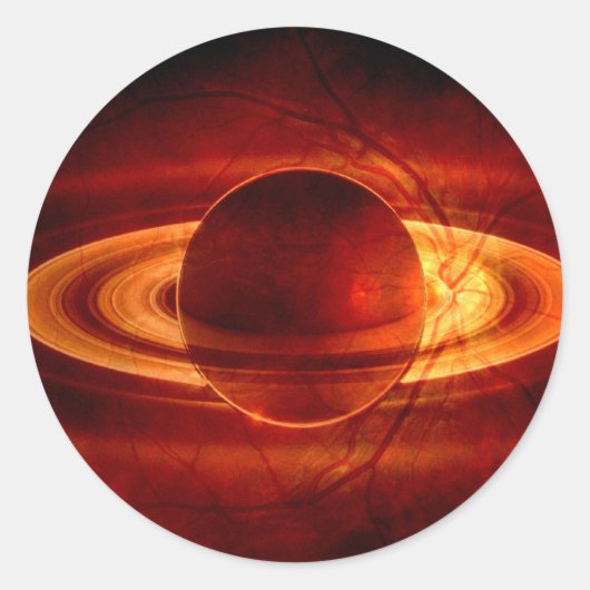 Uniek uitzicht van Saturnus Ronde Sticker (Voorkant)