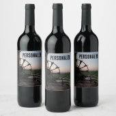 Uniek uitzicht vanuit de binnenkant van de windmol wijn etiket (Flessen)