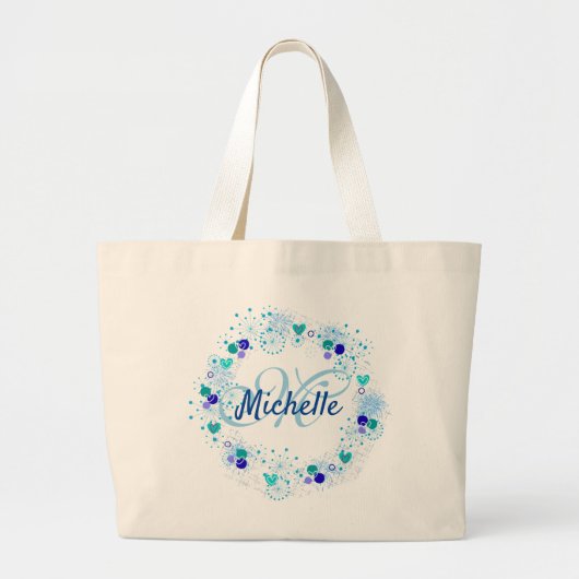 Uniek uniek exemplaar van de speciale blauwe naam grote tote bag (Voorkant)