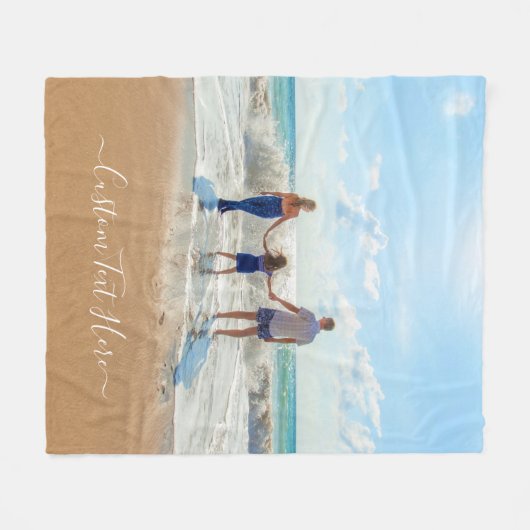 Uniek uw eigen aangepaste ontwerptekst - overzicht fleece deken (Voorkant (Horizontaal))