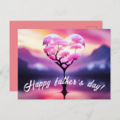 Uniek Vaderdag-briefkaart: Hartboomontwerp Briefkaart (Voorkant / Achterkant)