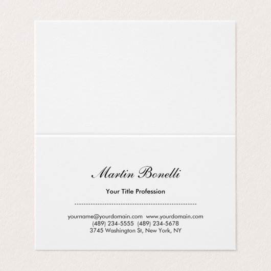 Uniek, verbluffend professioneel design visitekaar visitekaartje (Buitenkant ongevouwen)