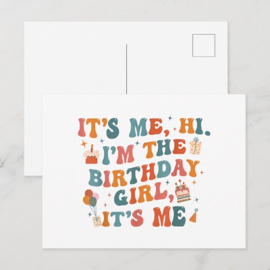 Uniek verjaardagsfeestje zijn me hi in de verjaard briefkaart (Voorkant / Achterkant)