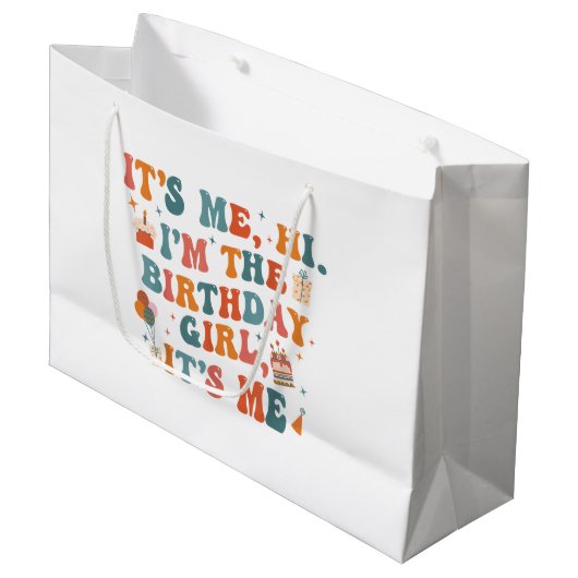 Uniek verjaardagsfeestje zijn me hi in de verjaard groot cadeauzakje (Voorkant Gekanteld)