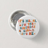 Uniek verjaardagsfeestje zijn me hi in de verjaard ronde button 3,2 cm (Voorkant /achterkant)