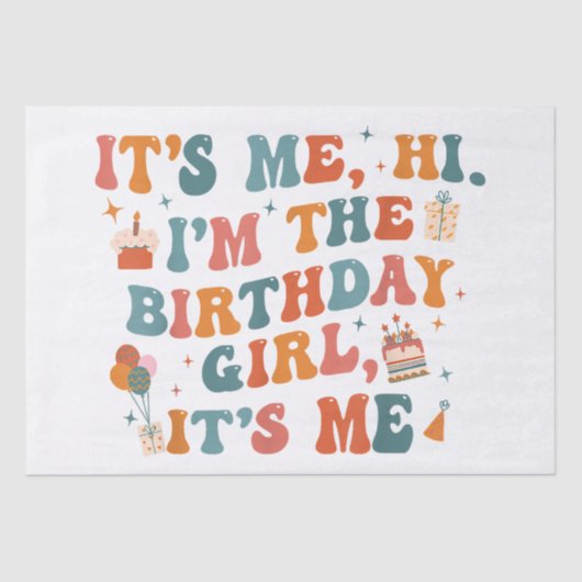 Uniek verjaardagsfeestje zijn me hi in de verjaard tissuepapier (Voorkant)