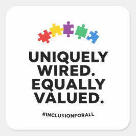 Uniek Verkabeld Gelijk Gewaardeerd Bewustzijnskuns Vierkante Sticker