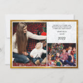 Uniek vier fotoraster 4 Fotocollage Holiday Inv Kaart (Achterkant)