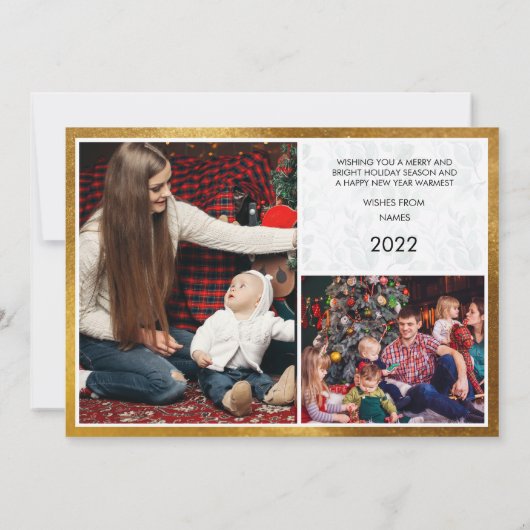 Uniek vier fotoraster 4 Fotocollage Holiday Inv Kaart (Achterkant)