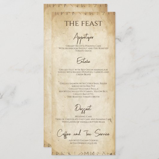 Uniek Viking Wedding Menu (Voorkant / Achterkant)