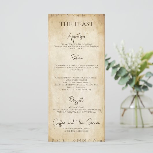 Uniek Viking Wedding Menu (Staand voorkant)