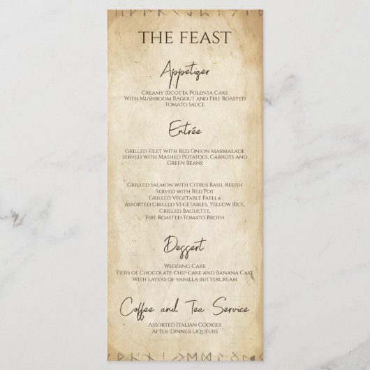 Uniek Viking Wedding Menu (Voorkant)