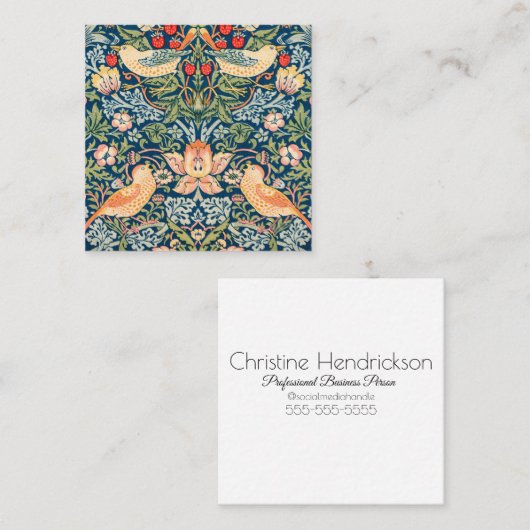 Uniek Visitekaartje, stijlvol, bloemig Vierkante Visitekaartje (Voorkant / Achterkant)