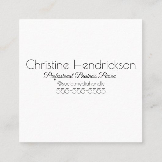 Uniek Visitekaartje, stijlvol, bloemig Vierkante Visitekaartje (Achterkant)