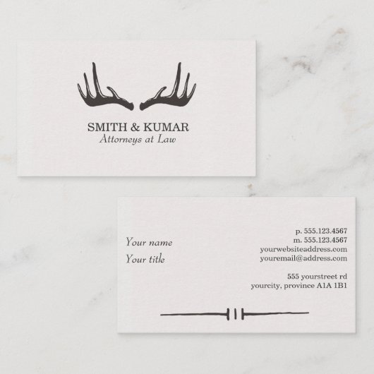 Uniek Visitekaartje van Antlers (Voorkant / Achterkant)