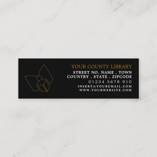 Uniek Visitekaartje voor Bladwijzer met zwarte & g (Voorkant)