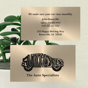 Uniek Visitekaartje voor de zwarte en Gold Auto-in