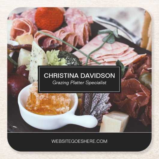Uniek Visitekaartje voor grazende laatstgenoemde Kartonnen Onderzetters (Voorkant)