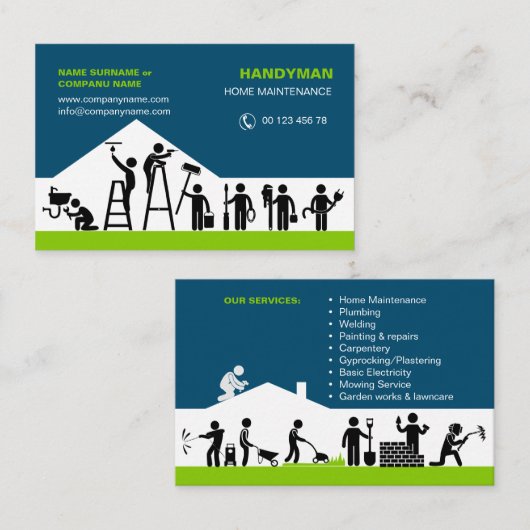 Uniek visitekaartje voor handyman (Voorkant / Achterkant)