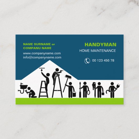 Uniek visitekaartje voor handyman (Voorkant)