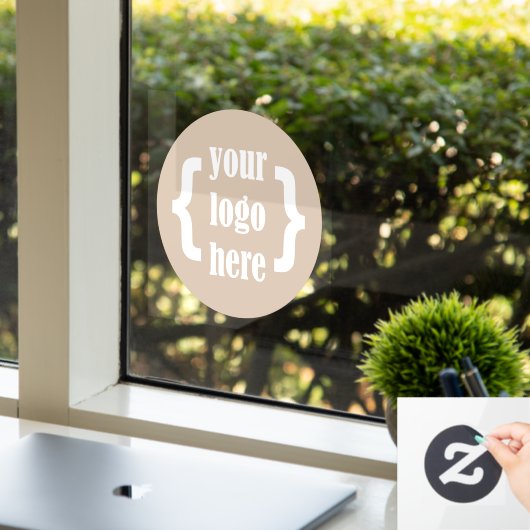 Uniek vorm bedrijfslogo bord display raamsticker (Kantoor)