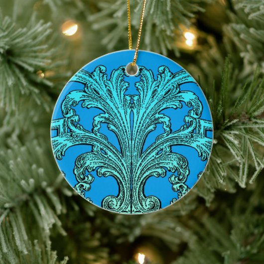 Uniek vormig ombre blauw ontwerp keramisch ornament (Boom)