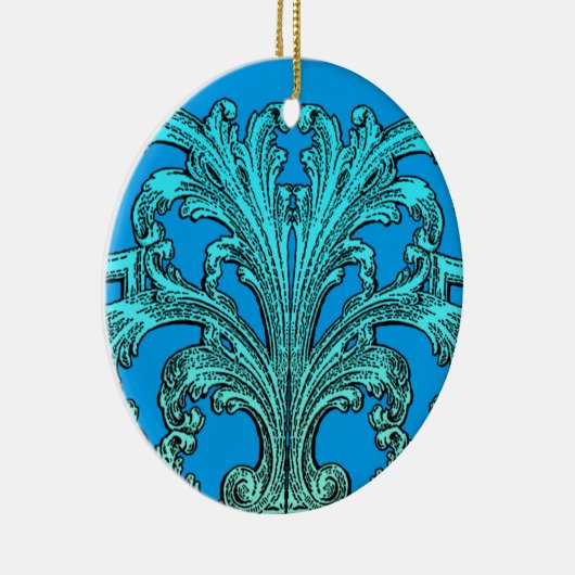 Uniek vormig ombre blauw ontwerp keramisch ornament (Rechts)