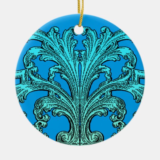 Uniek  vormig ombre blauw ontwerp keramisch ornament (Voorkant)