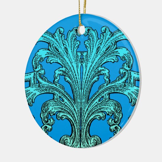 Uniek  vormig ombre blauw ontwerp keramisch ornament (Links)