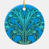 Uniek vormig ombre blauw ontwerp keramisch ornament (Achterkant)