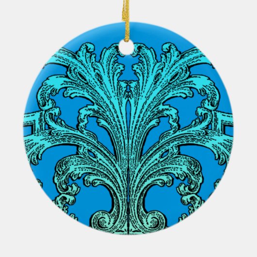 Uniek  vormig ombre blauw ontwerp keramisch ornament (Achterkant)